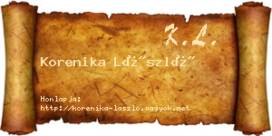 Korenika László névjegykártya