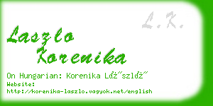 laszlo korenika business card